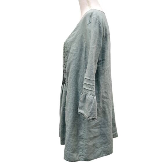 Soft Surroundings Tunic Top XL Mint Green Linen - Picture 3 of 10